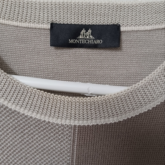 Elegant Patchwork Sweater - Cream and Brown - Picture 5 of 6